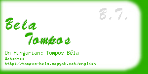 bela tompos business card