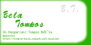 bela tompos business card